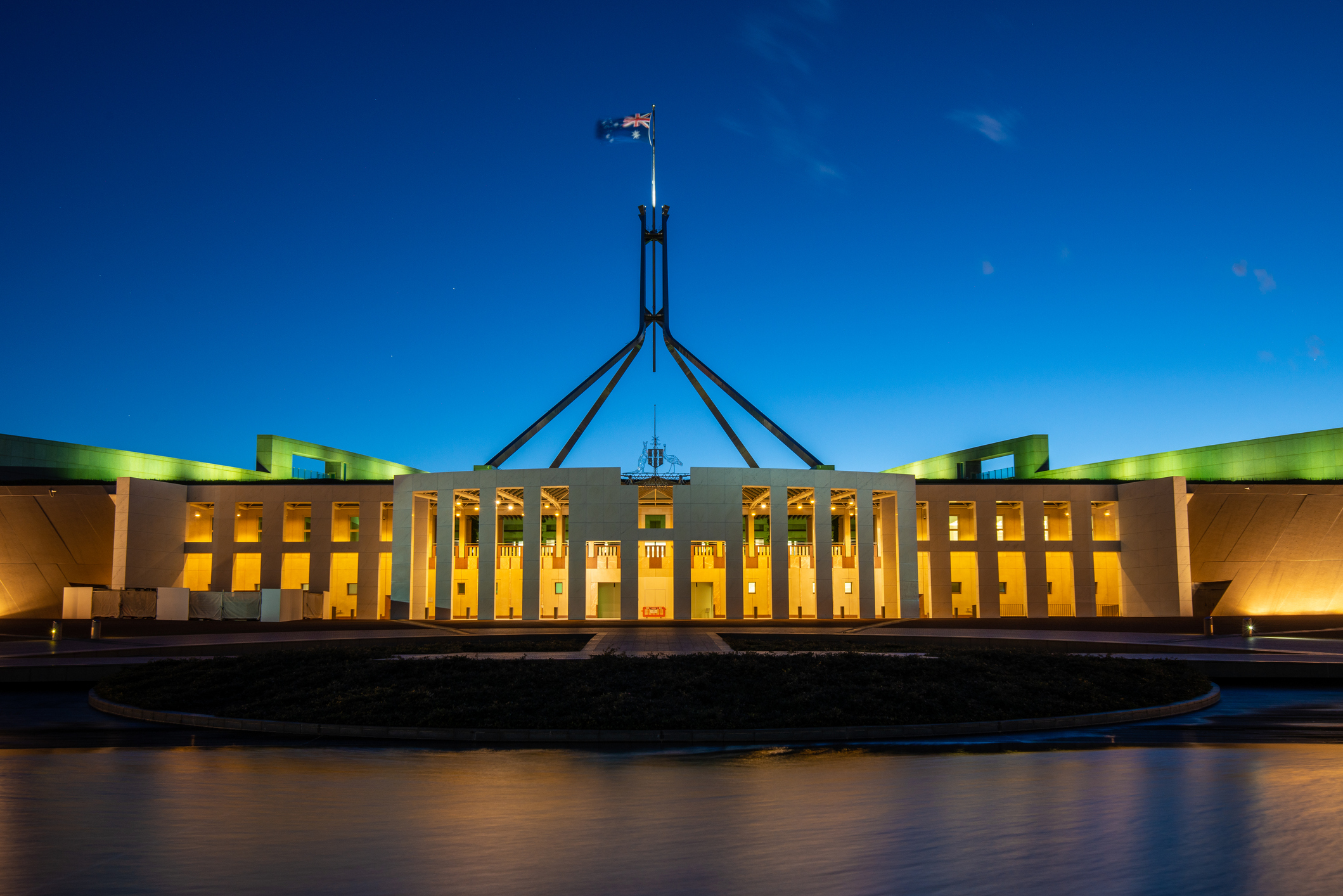 New Parliament House, Canberra, ACT, Australia with ...